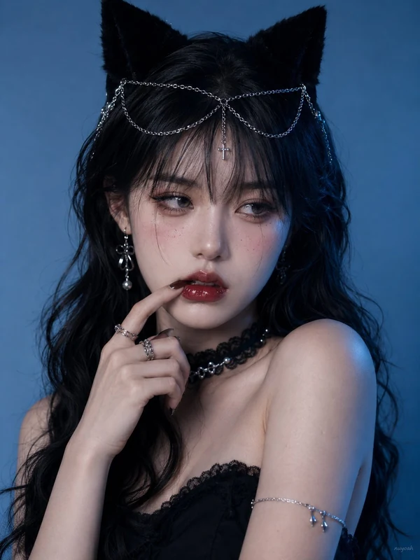 Dark-haired portrait with a decorative headband
